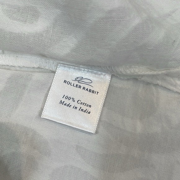 Roller Rabbit Top Blouse S White 100% Cotton EUC Like New - Picture 10 of 11